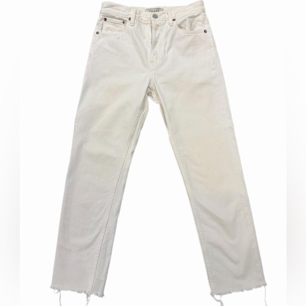 Trave Off-White Straight Leg Jeans - Size 27
